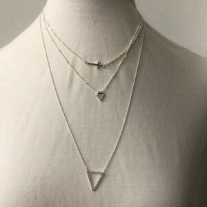 Paloma Ellie 3 strands Silver Necklace